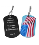 PERSONALIZED DOUBLE SIDED DOG TAGS W/30" CHAIN